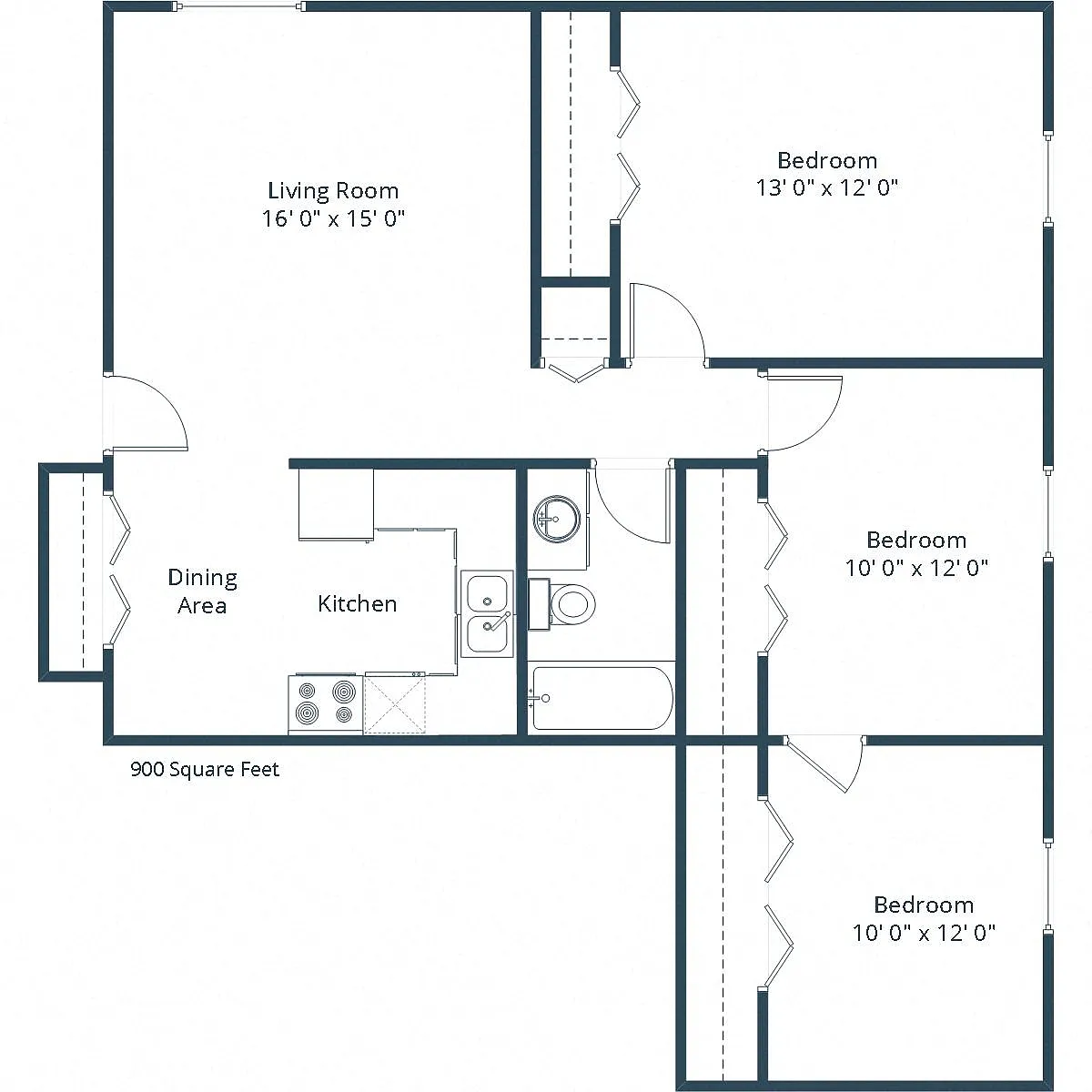 Floor plan Three Bedroom 31A