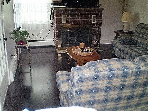 Refinished dark walnut floor