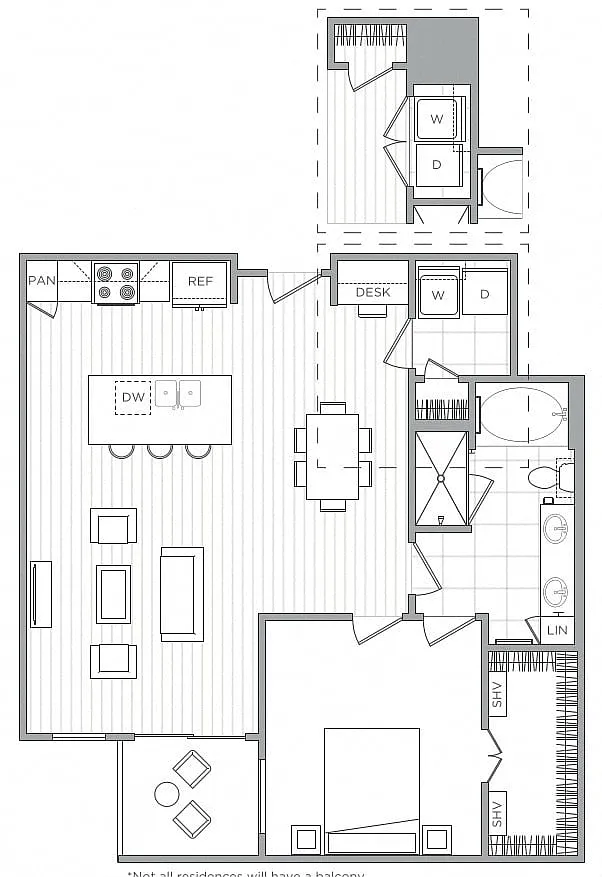 Floor plan 1 Bed/1 Bath-A8
