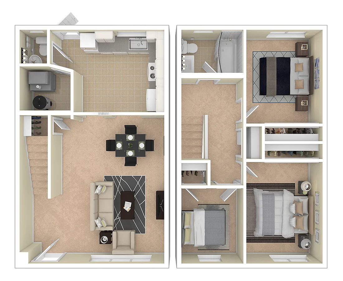 Floor plan 3 BEDROOM w/ATTIC