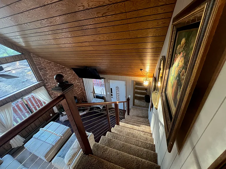 Looking down from top of 2nd floor stairs