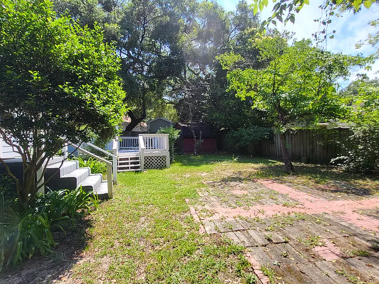 Fenced backyard