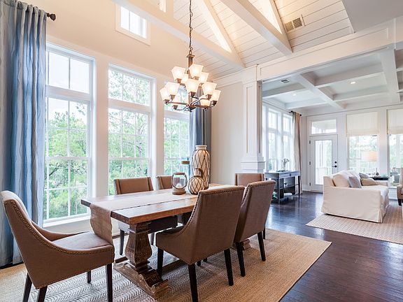 Dining area with large windows