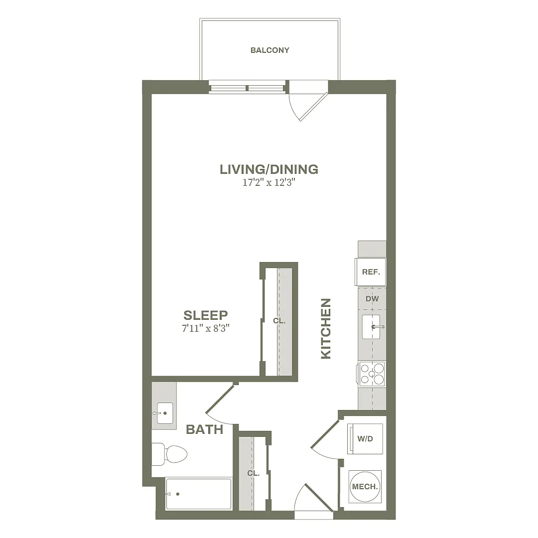 Floor plan Studio Type 1