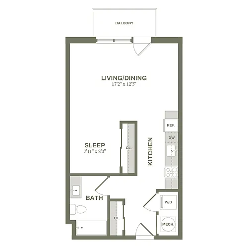 Floor plan Studio Type 1