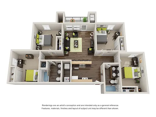 Floor plan 4 Bed 2 Bath Spartan