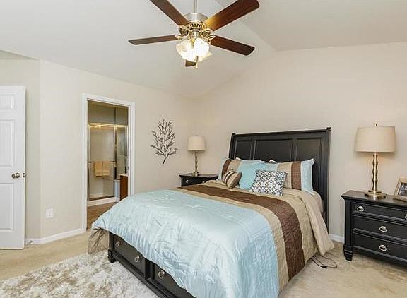 Master suite is very spacious with vaulted ceiling, walk in closet and large full master bath.