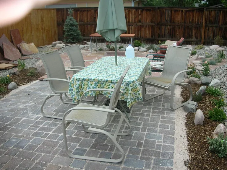 Backyard common area with four plex