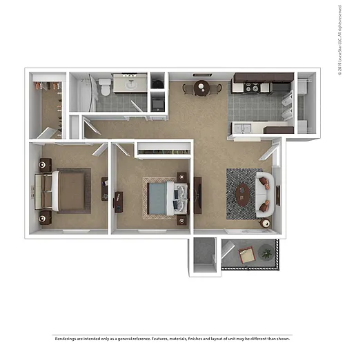 Floor plan 2 Bed 1 Bath
