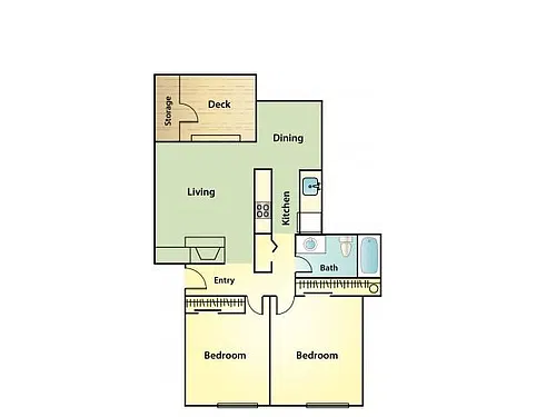 Floor plan Two Bedroom - Not Available