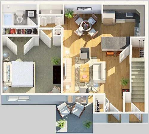Floor plan The New "Ashcroft" - Fully Renovated One Bedroom H