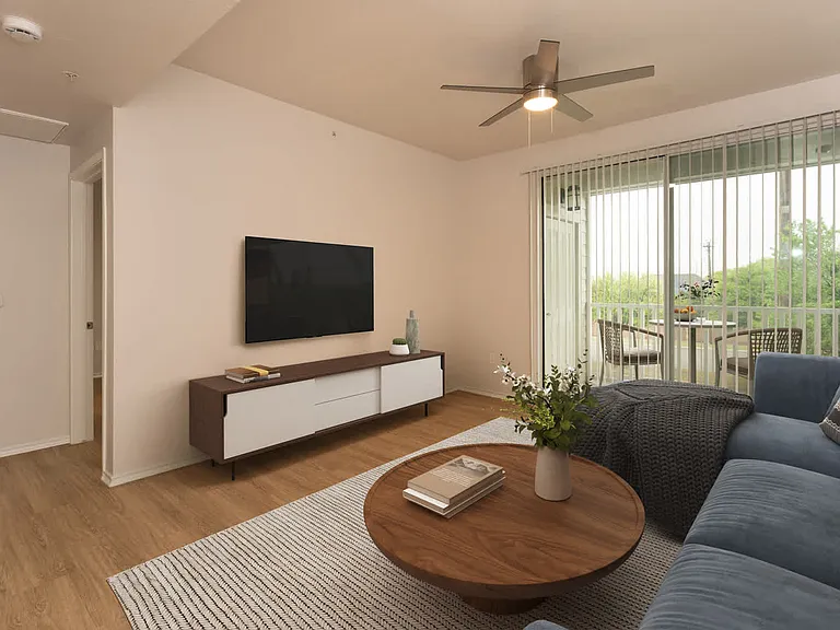 living room with hard surface flooring