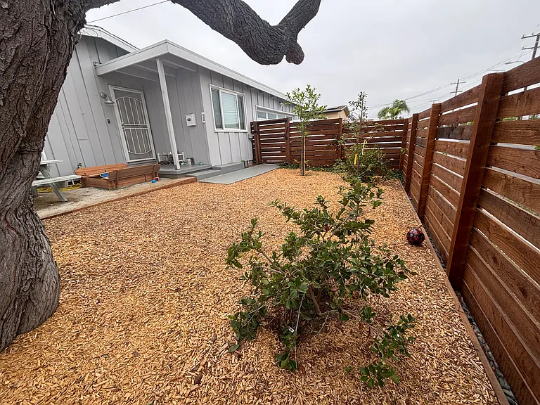 Fenced front yard
