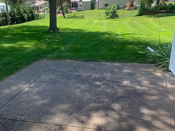 Patio view of backyard