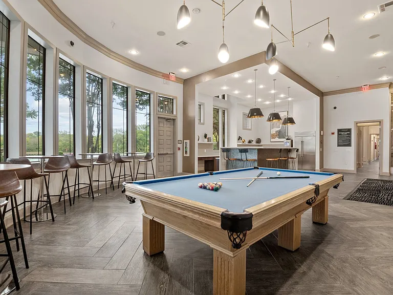 Pool table in the lounge at Mission Gate in Plano TX