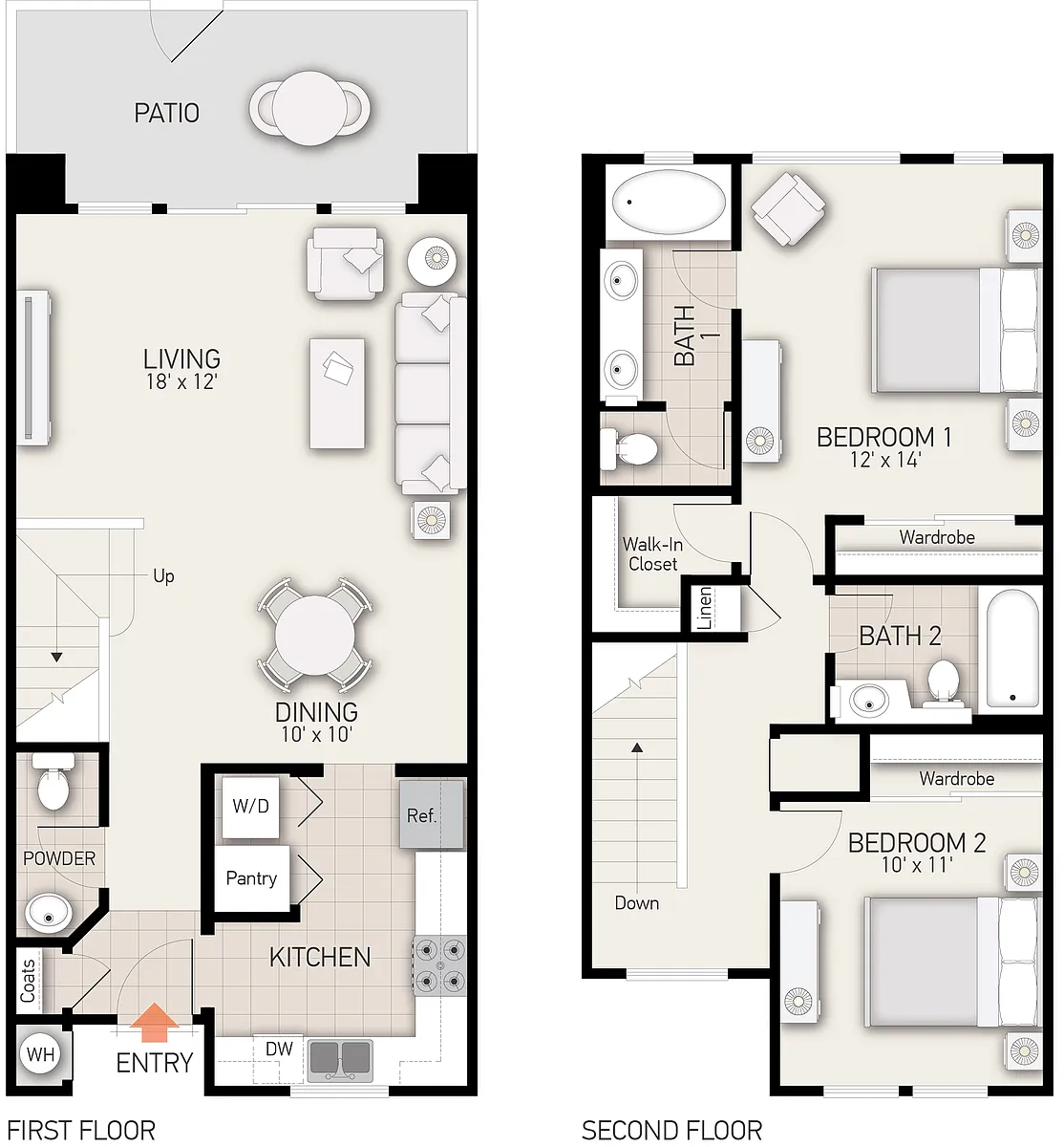 Floor plan Plan B - townhome