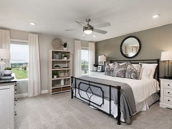 Plan 2458 Primary Bedroom as modeled at Maple Creek