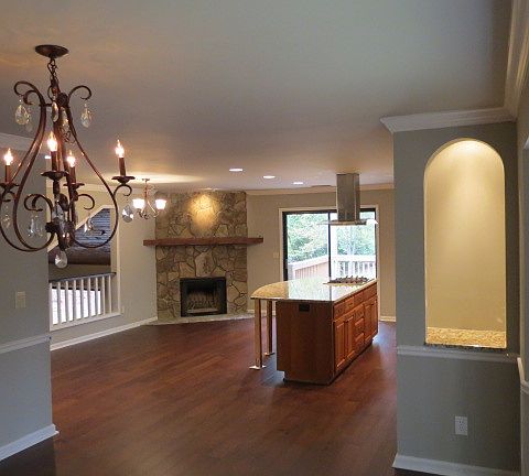 remodeled kitchen with open floor plan