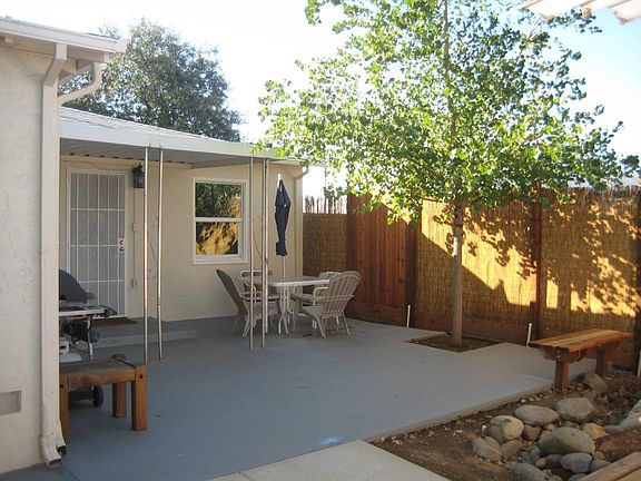 Patio with umbrella down