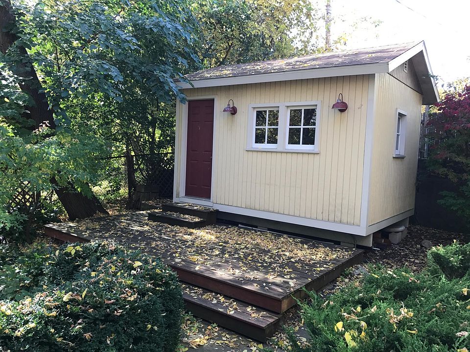 Backyard storage shed for outdoor equipment