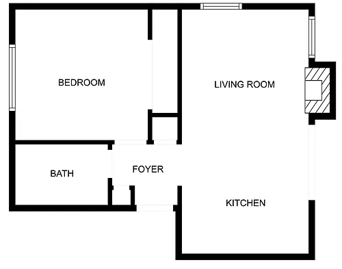 Floor plan 1 Bed 1 Bath