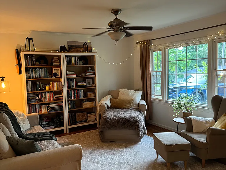 Living room - large window with room darkening curtains