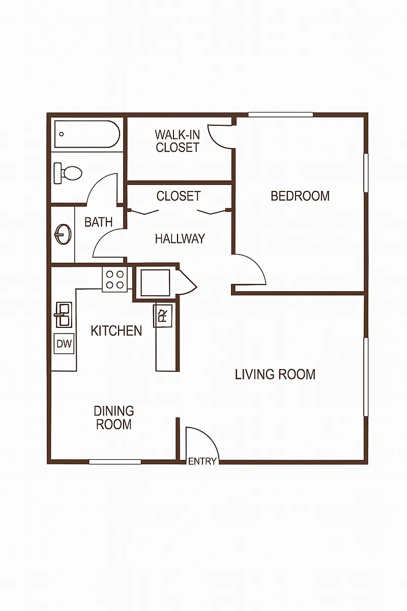 Floor plan 1 bedroom