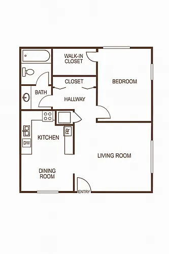 Floor plan 1 bedroom
