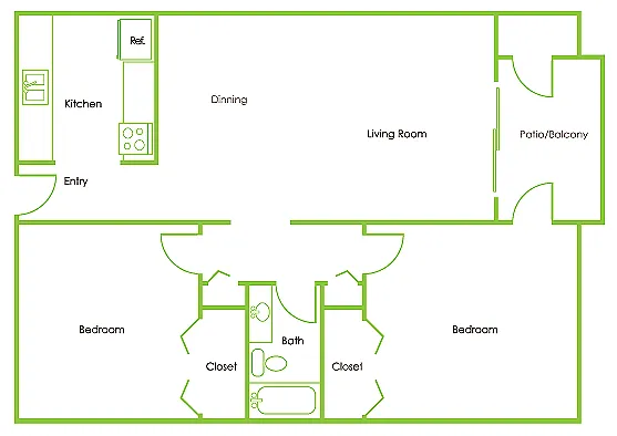 Floor plan 2 X 1