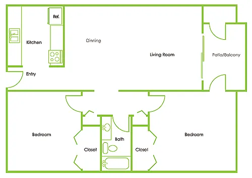 Floor plan 2 X 1