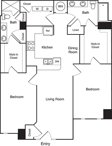 Floor plan 2 Bedrooms B2