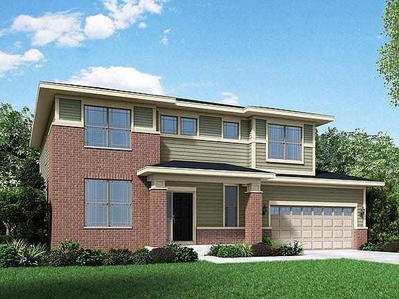 prairie exterior elevation rendering Sheridan II Stonebridge new home community in Hawthorn Woods by