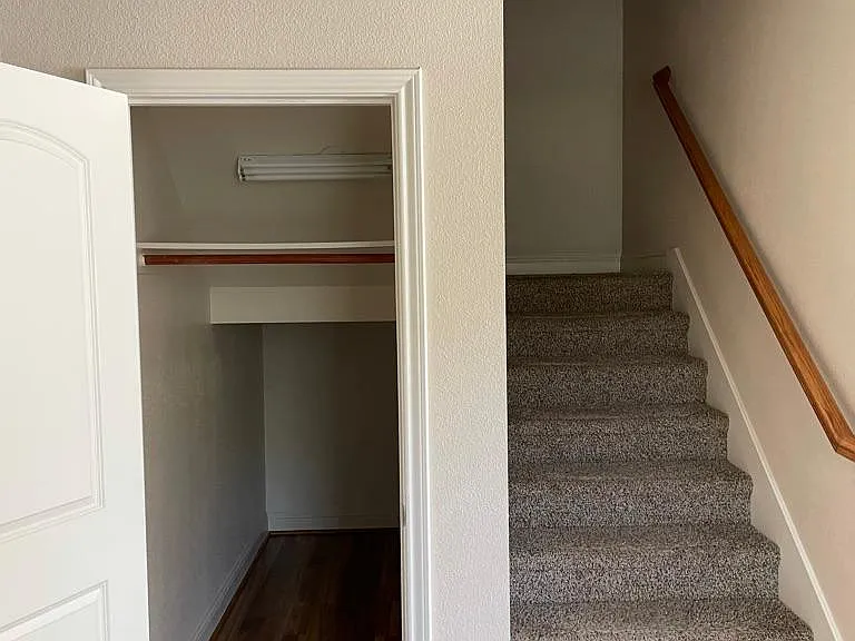 Storage space under stairs
