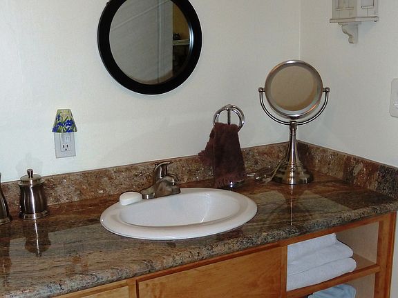 custom wood with granite top