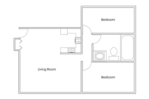 Floor plan 2 Bedroom D