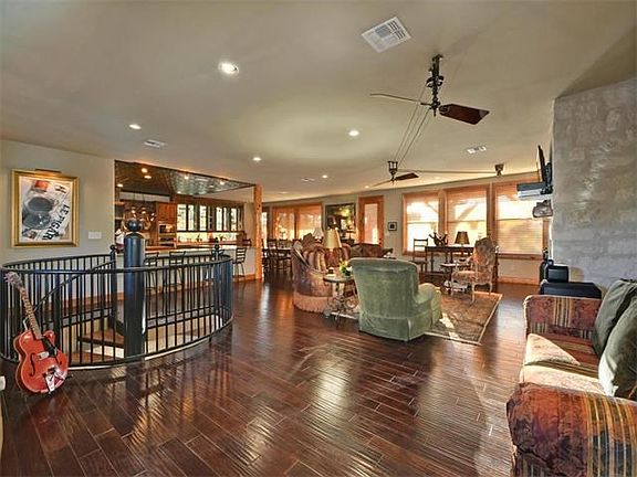 Open family living, kitchen and dining.