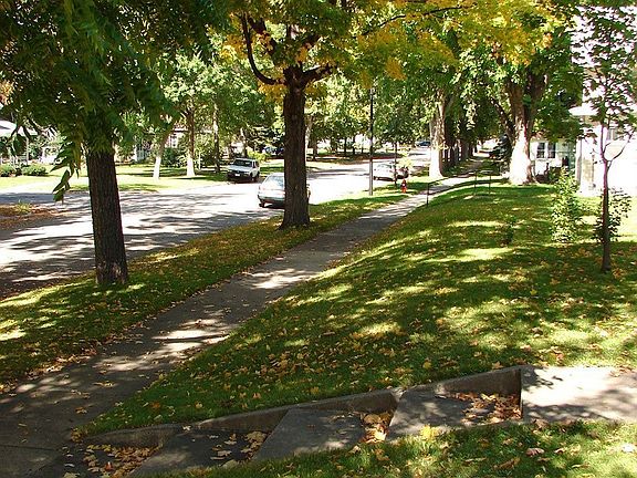 Looking North up the street