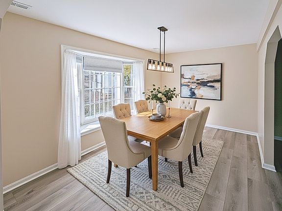 Staged dining room