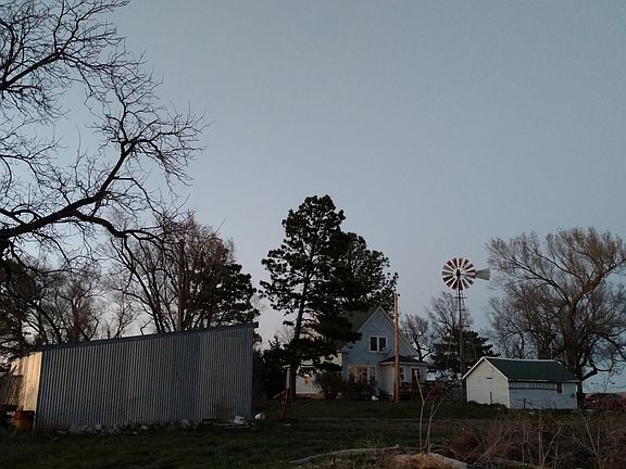 View from white barn