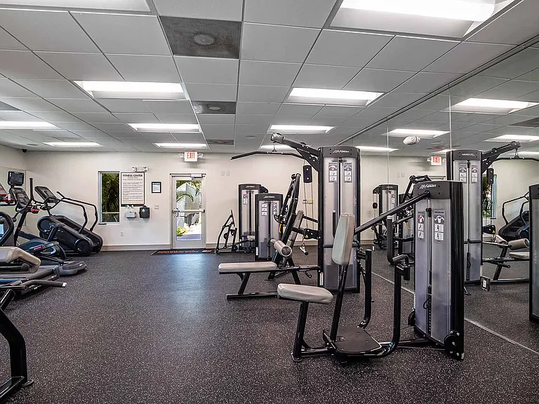 State-of-the-art fitness center with cardio and strength training equipment