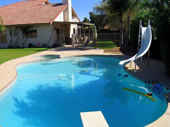 HUGE pool with a built in spa...