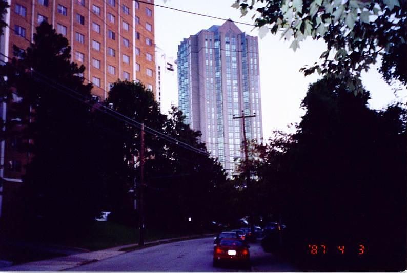 Concorde is tall building in the center 