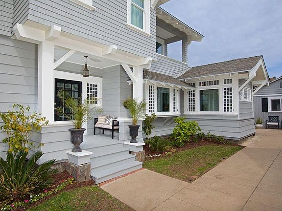 Front entrance at side of house