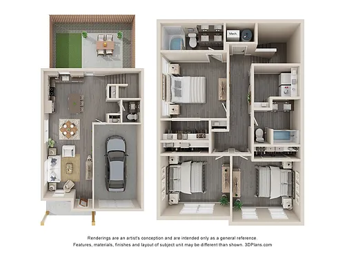 Floor plan The Cypress 3x2.5