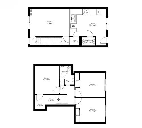 Floor plan 3 bed / 1.5 bath