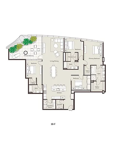 Floor plan 3B-F