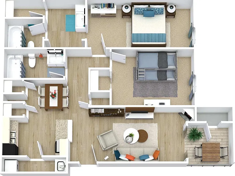 2 BED / 2 BATH / 961 SQFT 2 BED / 2 BATH / 961 SQFT