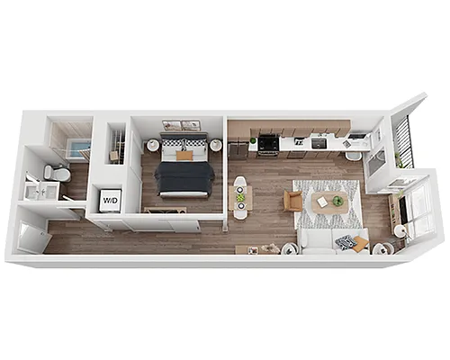 Floor plan One Bedroom A1A1