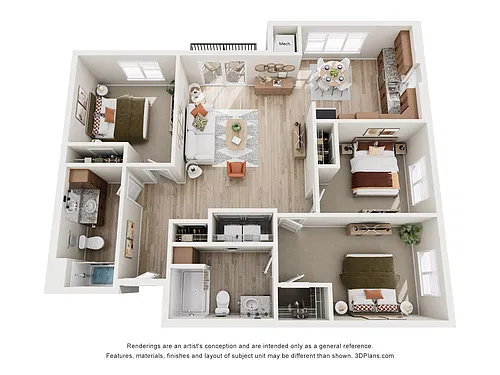 Floor plan Valley - 70% AMI (BLDG II)