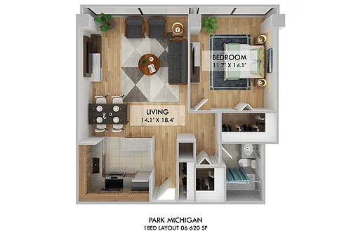 Floor plan 1bd 1ba 06
